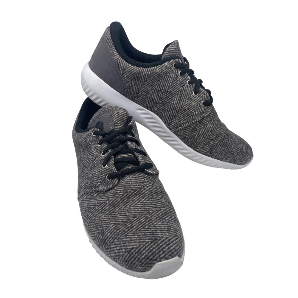 Inkkas Flexaire Grey Herringbone Low Top Sneakers Mens 7 Womens 9